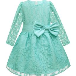 A T U N Sea Green Lace Dress-image-31