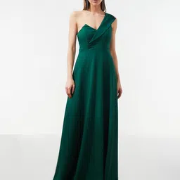 Trendyol Green One Shoulder Maxi Dress-image-47