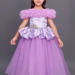 Pink Chick Girls Lavender Satin Maxi Dress-picture-41