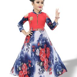 BAESD Girls Print Satin Maxi Dress-image-92