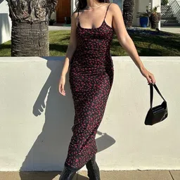StyleCast x Revolte Floral Print Shoulder Straps Sheath Midi Dress-image-61