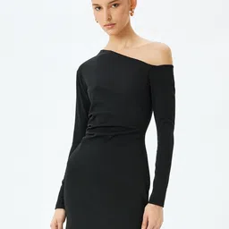 Koton Women One Shoulder Bodycon Above Knee Dress-picture-49