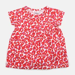 Softsens Red & White Animal Dress-picture-18