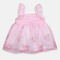 Chicco Infant Girls Square Neck Floral Printed Fit & Flare Pure Cotton Dress-image-2