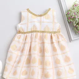 MANY FROCKS & Ethnic Motifs Printed Sleeveless Pure Cotton Fit and Flare Dress-image-9