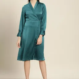 ether Green Wrap Midi Dress-image-66