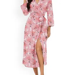 XivirPrinted Robe With Belt-image-59