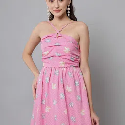 emeros Halter Neck Crepe Dress-image-24