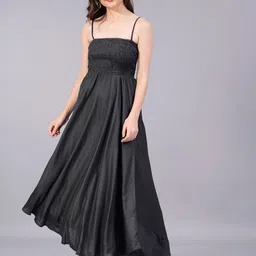 Fusion Threads Smocked Fit & Flare Maxi Dress-image-3