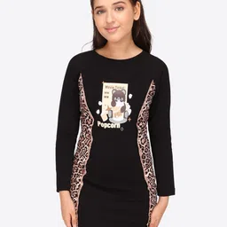 CUTECUMBER Girls Animal Printed Velvet T-shirt Dress-image-26