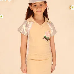 CUTECUMBER Girls Shirt Collar Applique T-shirt Dress-picture-57