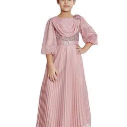 Peppermint Girls Sequinned Embellished Puff Sleeves Maxi Dress-picture-6