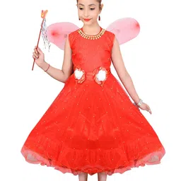 ahhaaaa Red Embellished Net Maxi Dress-picture-11