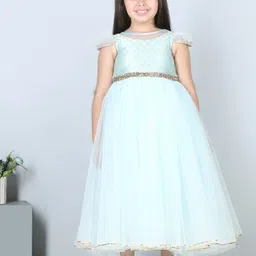 Toy Balloon kids Girls Self Design Embellished Tulle Maxi Dress-picture-14