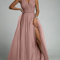 StyleCast Rust V-neck Sleeveless Maxi Dress-image-12