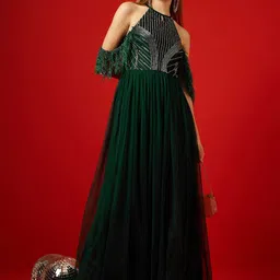 STREET 9 Embellished Net Maxi Dress-image-53