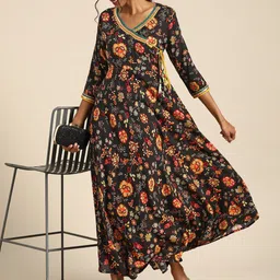 all about you Black Floral Print Maxi Dress-picture-9