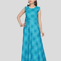 BAESD Ethnic Motifs Printed Cotton Maxi Dress-image-7