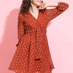 Oxolloxo Polka Dot Print A-Line Dress-image-61