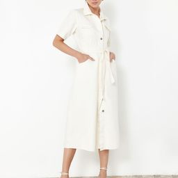 Trendyol Shirt Collar Shirt Midi Dress-image-35