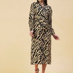FASHOR Animal Printed Shirt Midi Dress-picture-44