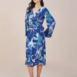 AND Women Floral Print Midi Wrap Dress-image-66