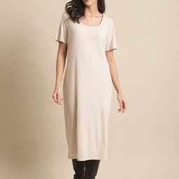 NoBarr Round Neck Midi A-Line Dress-image-91