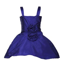 Samsara Couture Navy Blue Fit and Flare Corsage Dress-image-49