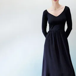 H&M Long Sleeve Fit and Flare Midi Dress-image-52