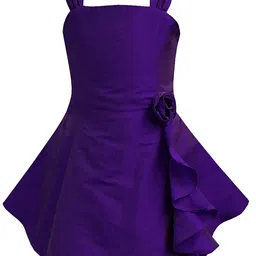 A T U N PurpleFlower Ruffle Dress-16