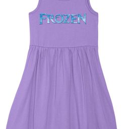 Disney by Wear Your Mind Girls Purple Frozen Print Cotton Dress-26