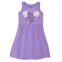 Disney by Wear Your Mind Girls Purple Printed Cotton Dress-picture-23