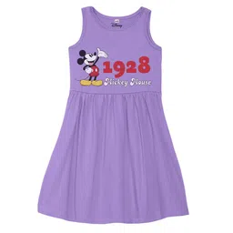 Disney by Wear Your Mind Girls Purple Printed Cotton Dress-picture-21