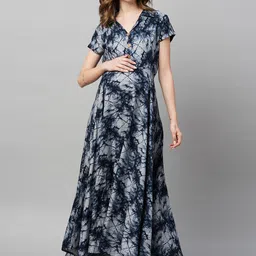 MomToBe Tie & Dye Print Maternity Maxi Sustainable Dress-picture-45