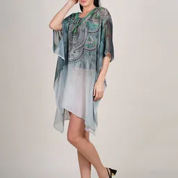 Rajoria Instyle Abstract Printed Extended Sleeves Georgette Kaftan Dress image 2