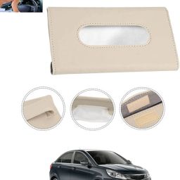 Beige Leatherite Rectangle Shape Fancy Design Tissue Dispencer For Car-259 Vehicle Tissue Dispenser-37