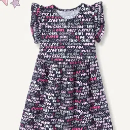 FUNKRAFTS  Girls Pack Of 2 Printed Half Flutter Sleeve Cotton Fit & Flare Dresses image 3
