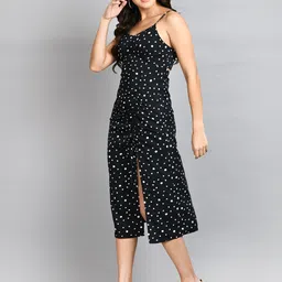 all about you Polka Dot Printed Ruched Sheath Dress-image-87