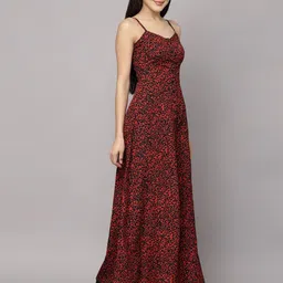 aayu Floral Printed Shoulder Straps A-Line Dress image 2