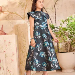 Aarika Floral Print Flutter Sleeve Maxi Dress image 4