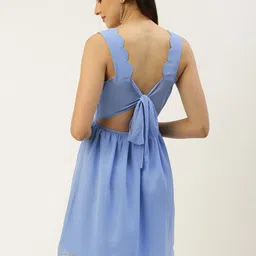 ROVING MODE Square Neck Fit & Flare Dress-11