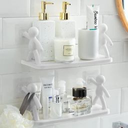 Wall Hanging Bathroom Storage , Floating Wall Shelf NRS3.1295 Plastic Wall Shelf-image-67