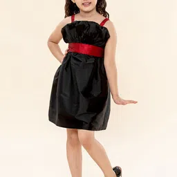 A T U N Girls Black & Red A-Line Dress-26