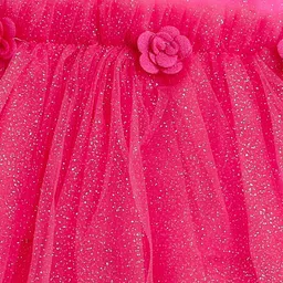 MANY FROCKS & Girls Self Design Layered Net Tulle A-Line Dress image 4