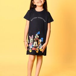 Nap Chief Girls Navy Blue Printed Nightdress-image-29