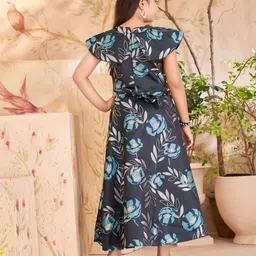 Aarika Floral Print Flutter Sleeve Maxi Dress image 2