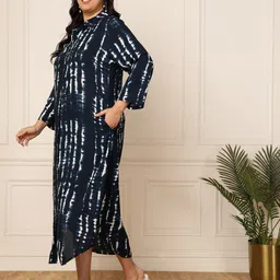 DEEBACO Plus Size Print A-Line Midi Dress image 5