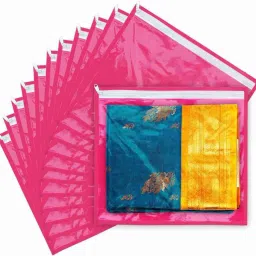 Tiarakrafts Saree Cover/Suit Cover/Cloths Pink Set Of Poly-canvas Laundry Bag-picture-24