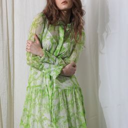 RAREISM Abstract Print Puff Sleeve Drop-Waist Dress-image-34