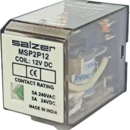 Salzer 8Pin 2C/O 2Pole 12V DC 5Amp (L&T) Make General Purpose Relay-20